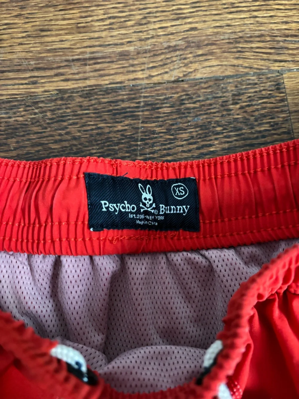 Psycho Bunny Men's Red Swim Trunks with  Drawstring Size XS